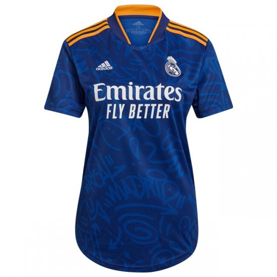 Camisola Real Madrid Mulher Equipamento Segundo 2021-2022 Manga Curta
